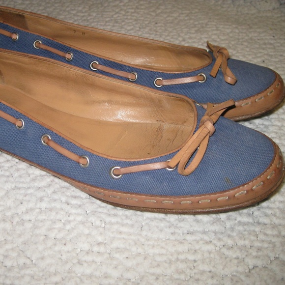 CHANEL Blue Canvas Flats - Picture 5 of 8